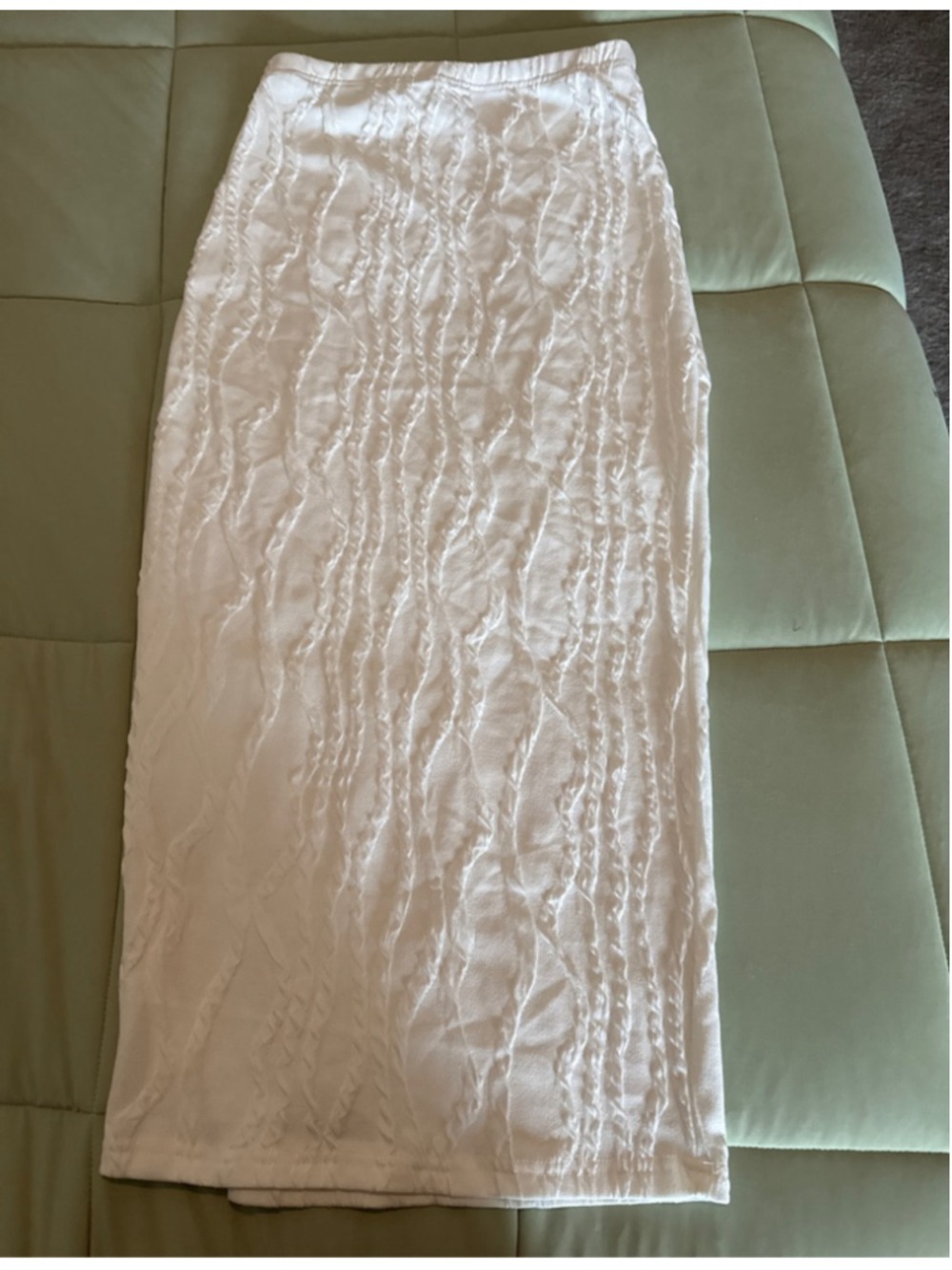 #0139 Women's SHEIN White Textured Maxi Skirt S